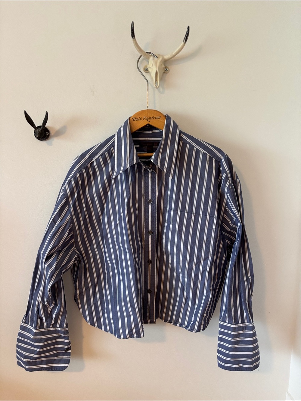Banana Republic Blue and White Striped Shirt